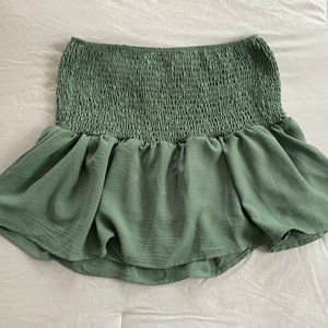 Urban Outfitters Green Smocked Skort, New